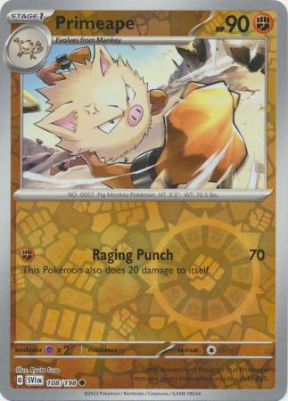 108/198 - Primeape - Common Reverse Holo