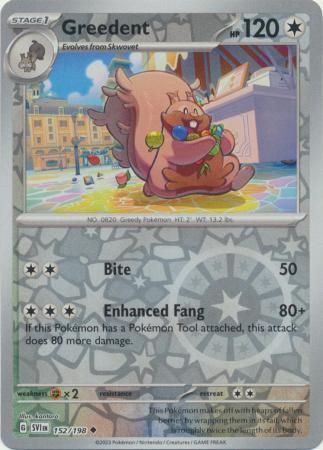 152/198 - Greedent - Uncommon Reverse Holo
