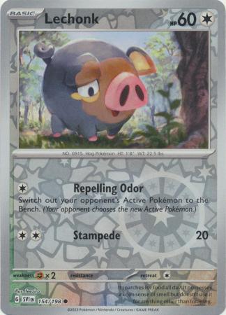 154/198 - Lechonk - Common Reverse Holo