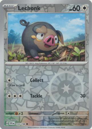 155/198 - Lechonk - Common Reverse Holo