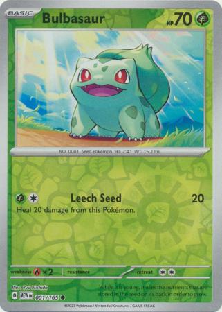 001/165 - Bulbasaur - Common Reverse Holo