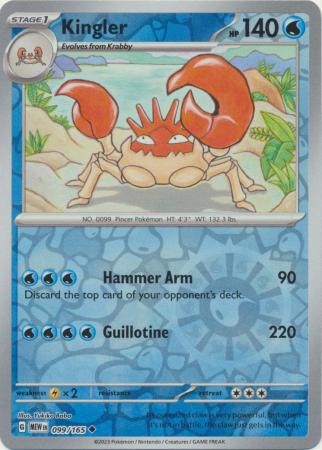 099/165 - Kingler - Uncommon Reverse Holo