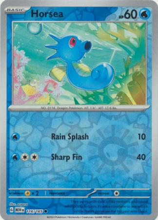 116/165 - Horsea - Common Reverse Holo