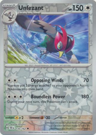 135/162 - Unfezant - Uncommon Reverse Holo