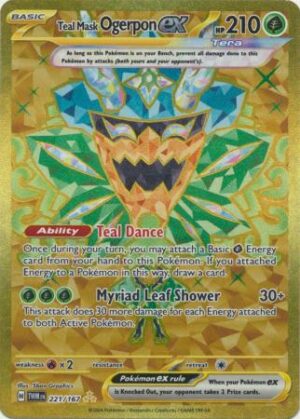 221/167 - Teal Mask Ogerpon ex - Gold Secret Rare