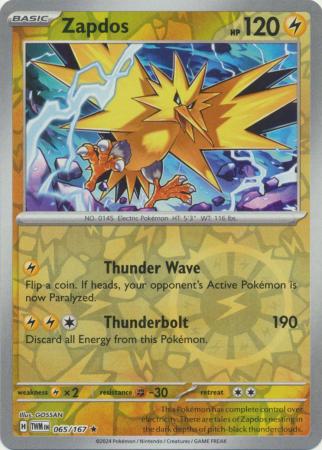 065/167 - Zapdos - Holo Rare Reverse Holo