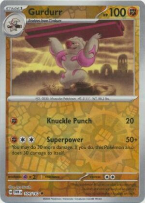 104/167 - Gurdurr - Common Reverse Holo