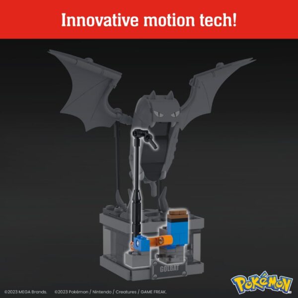 Mega Pokémon Building Toys Set Mini Motion Golbat with 313 Pieces, Wing Flapping Motion, (12.7 cm)5 Inches Tall