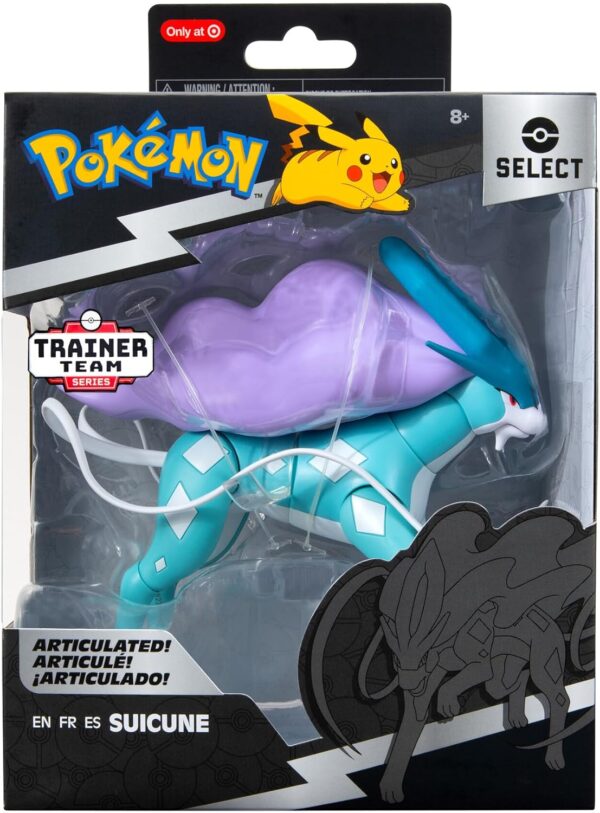 Pokemon Select Super Articulated SUICUNE - (15.24 cm) 6-Inch Suicune Figure con 15 puntos de Articulacion