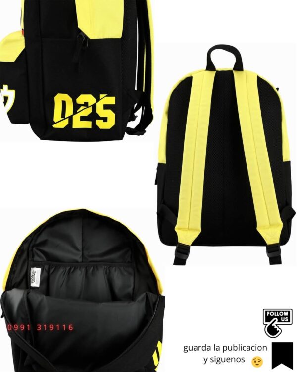 Mochila negra Pikachu letras en Japones
