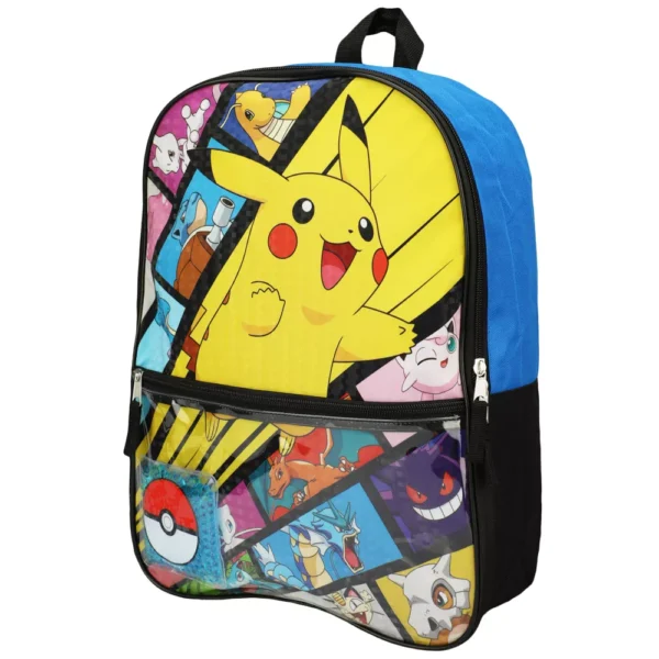 Mochila Pokémon Set x5 Mochila + cartuchera + merendero + botella + llavero