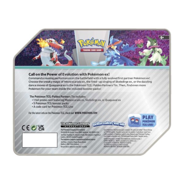 Pokemon Paldea Partners Tin (Quaquaval ex) - ingles