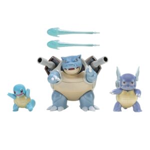Pokémon Select Evolution 3 Pack - Blastoise Battle Action Figure, Squirtle, Wartortle