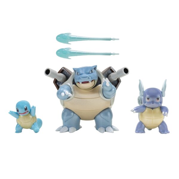 Pokémon Select Evolution 3 Pack - Blastoise Battle Action Figure, Squirtle, Wartortle