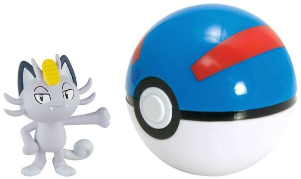 Tomy Pokemon Clip n Carry Pokeball Alolan Meowth & Great Ball Figure Set