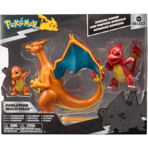 Pokémon Select Evolution Multi pack Battle Figures Charmander, Charmeleon y Charizard