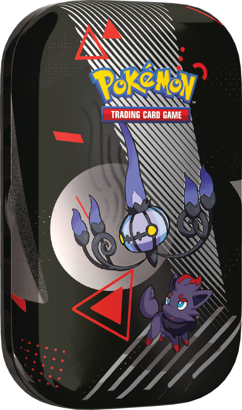 PRE-ORDEN Pokémon TCG Scarlet & Violet 10.5 - Black Bolt & White Flare - Mini Tin - Teselia - Chandelure y Zorua - ENGLISH