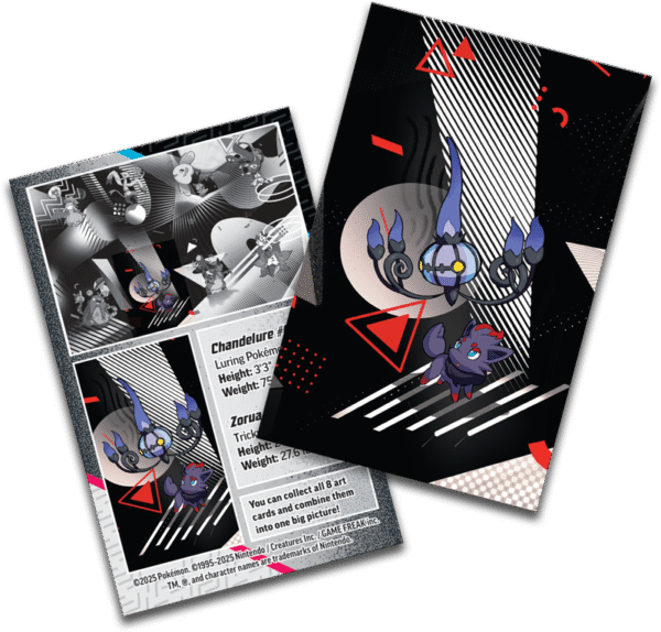 PRE-ORDEN Pokémon TCG Scarlet & Violet 10.5 - Black Bolt & White Flare - Mini Tin - Teselia - Chandelure y Zorua - ENGLISH