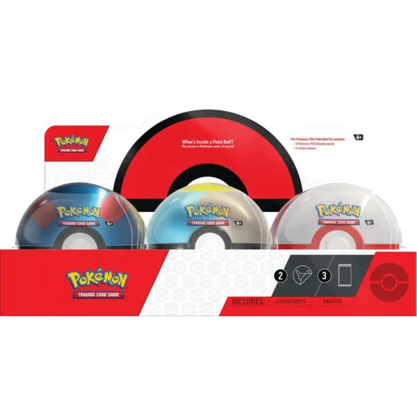 POKEMON TCG Caja con 6 Latas POKE BALL TIN ENG