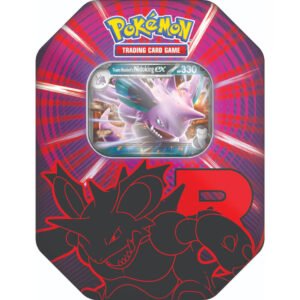 Pokémon Destined Rivals Team Rocket Tin Nidoking ex Lata cartas español