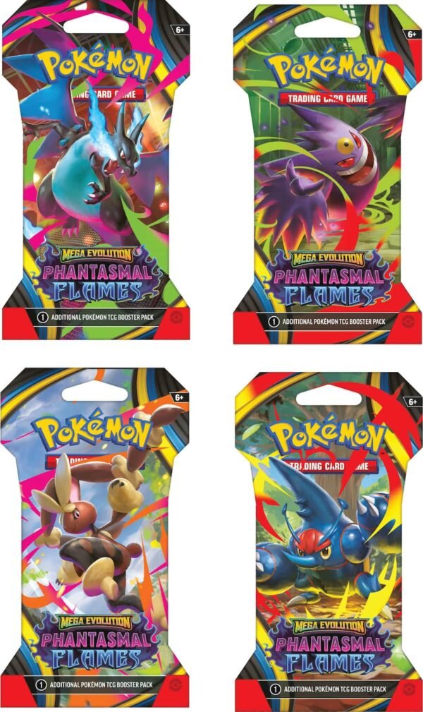 Pokémon TCG Mega Evolution 2 Phantasmal Flames Sleeved Booster Pack - ENGLISH sobre 10 cartas