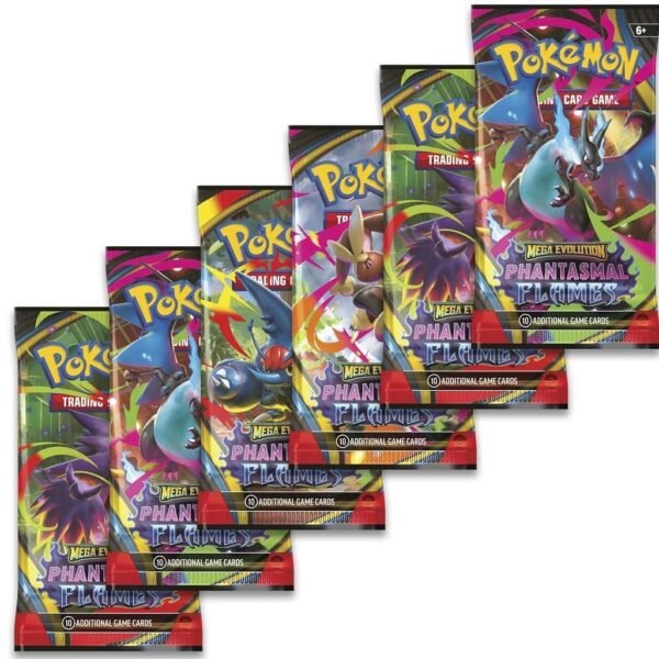 Sobre Pokémon TCG Mega Evolution 2 Phantasmal Flames Booster Bundle (6 Packs) ENGLISH