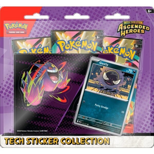 Mega Evolution 2.5 TCG Pokémon Ascended Heroes Tech Sticker Collection Gengar Gastly en Ingles