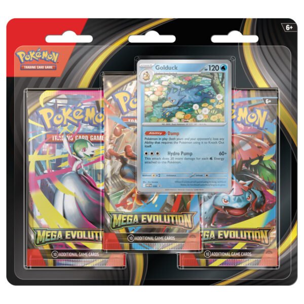 Blister x3 Pokémon TCG Mega Evolution Golduck en español