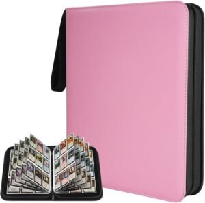 Carpeta con 3 anillos y cierre Rosa Binder 9 Pocket Zip Binder para 900 cartas 1 Carpeta con 3 anillos y cierre Rosa Binder 9 Pocket para 900 cartas