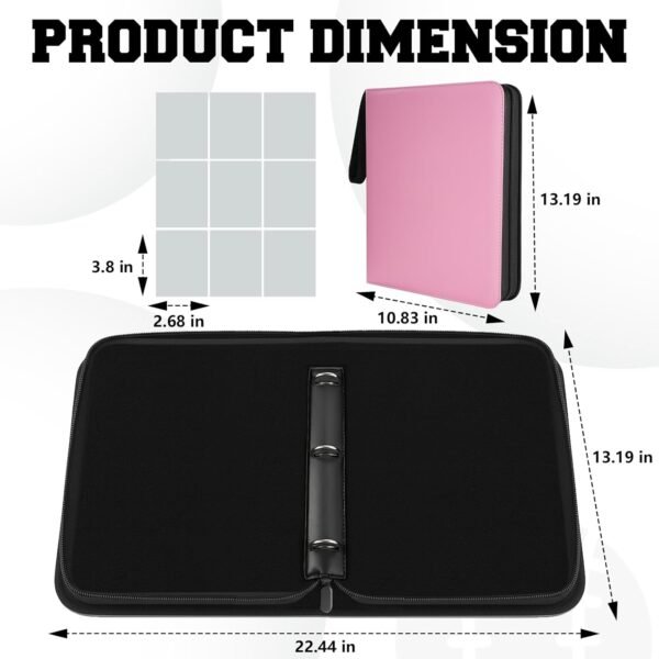 Carpeta con 3 anillos y cierre Negro Binder 9 Pocket para 900 cartas