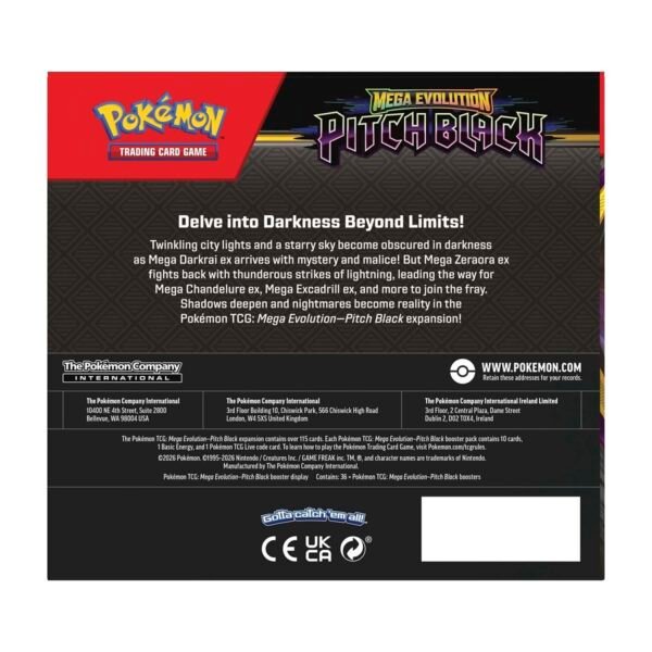Pokémon TCG: Mega Evolution-Pitch Black Booster Display Box (36 Packs)